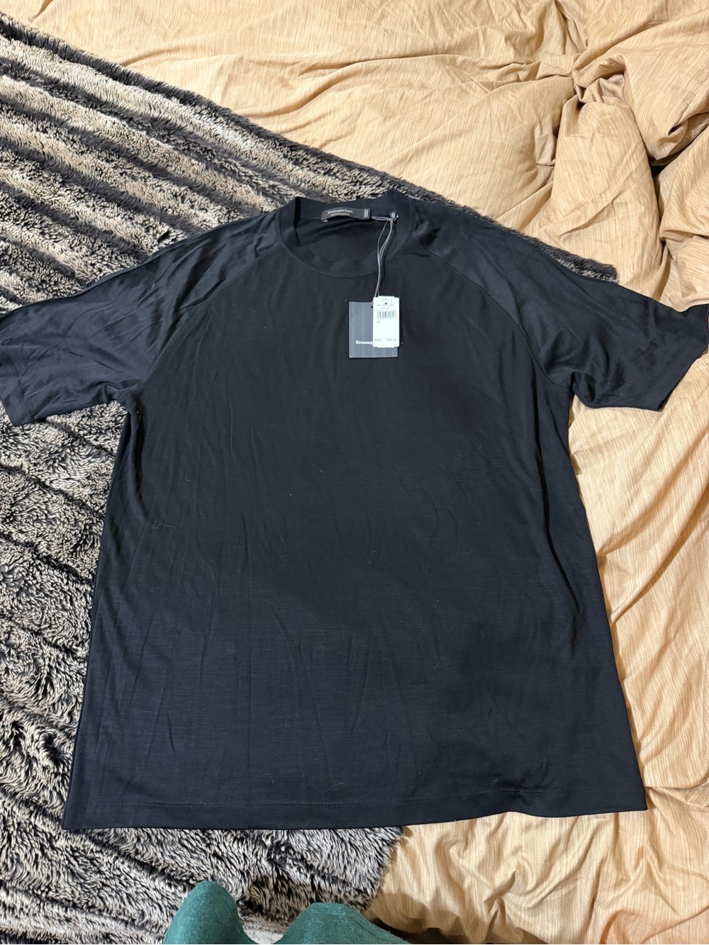 Ermenegildo Zegna Black Short Sleeve Crewneck Tee